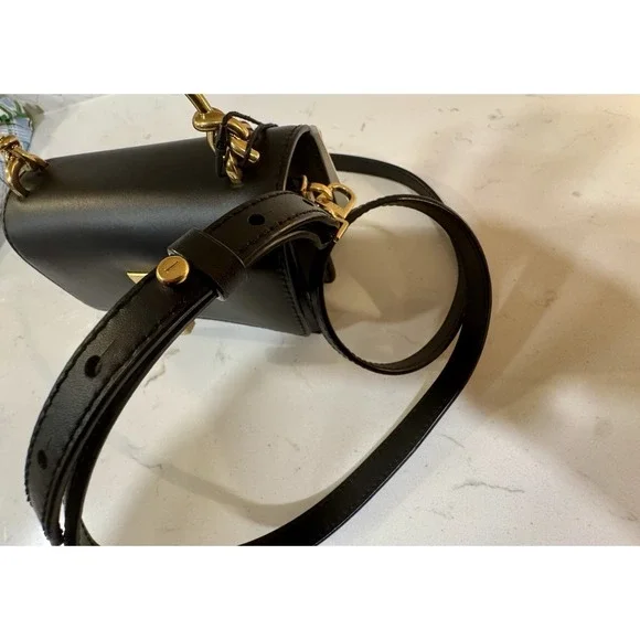 Ted Baker London SSLOANE  Black Leather Gold Top Handle Bag Padlock Charm - Picture 4 of 9